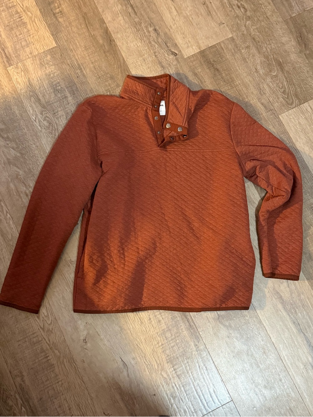 Men's Sonoma Quilted Snap-Front Pullover Sweater - Rust Size XLarge